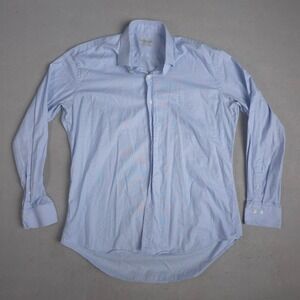 Ledbury Tailored Fit Light Blue Pin Dot Dress‎ Shirt Mens XL